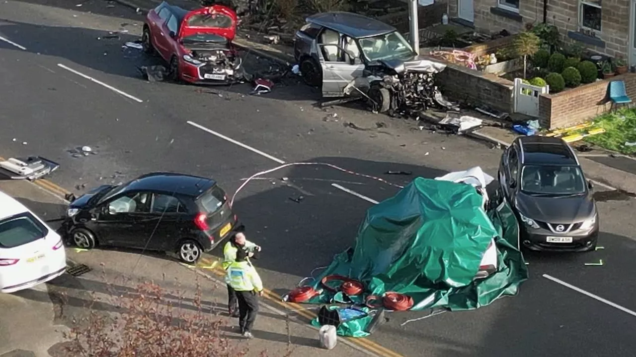 Two dead in horror crash involving 'multiple vehicles' with seven rushed to hospital with injuries