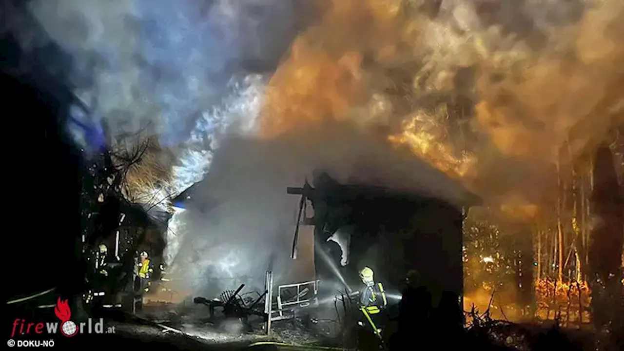 Nö: Haus auf Anhöhe im Wald von Altlengbach in Flammen → 10 Feuerwehren im Einsatz