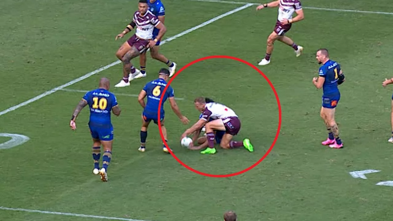 ‘Got away with that one’: Manly gifted try after ‘controversial’ DCE knock-on missed