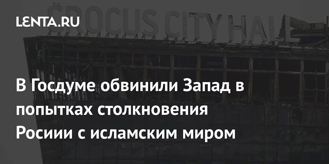 В Госдуме обвинили Запад в попытках столкновения Росиии с исламским миром