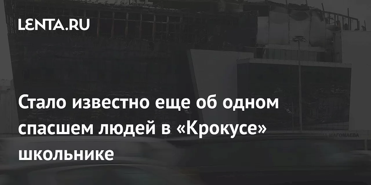 Стало известно еще об одном спасшем людей в «Крокусе» школьнике