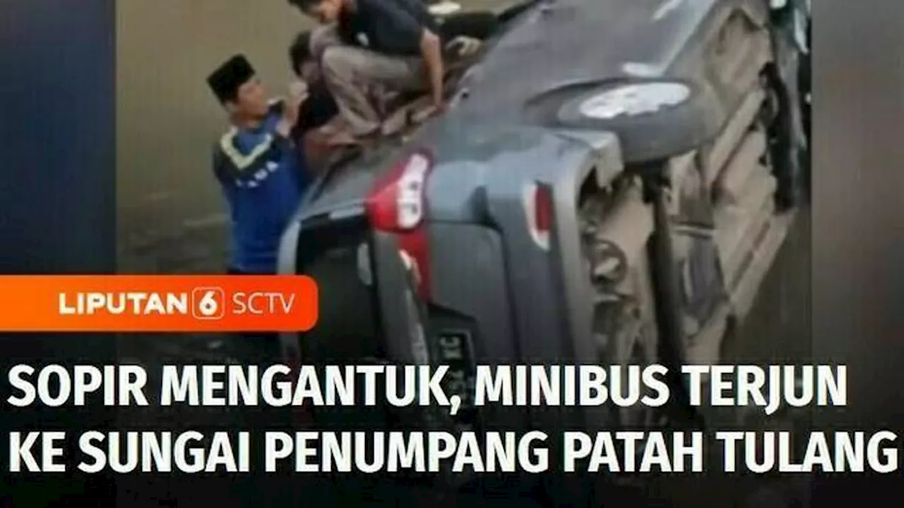 VIDEO: Sopir Mengantuk, Minibus di Lombok Terjun ke Sungai Satu Penumpang Patah Tulang