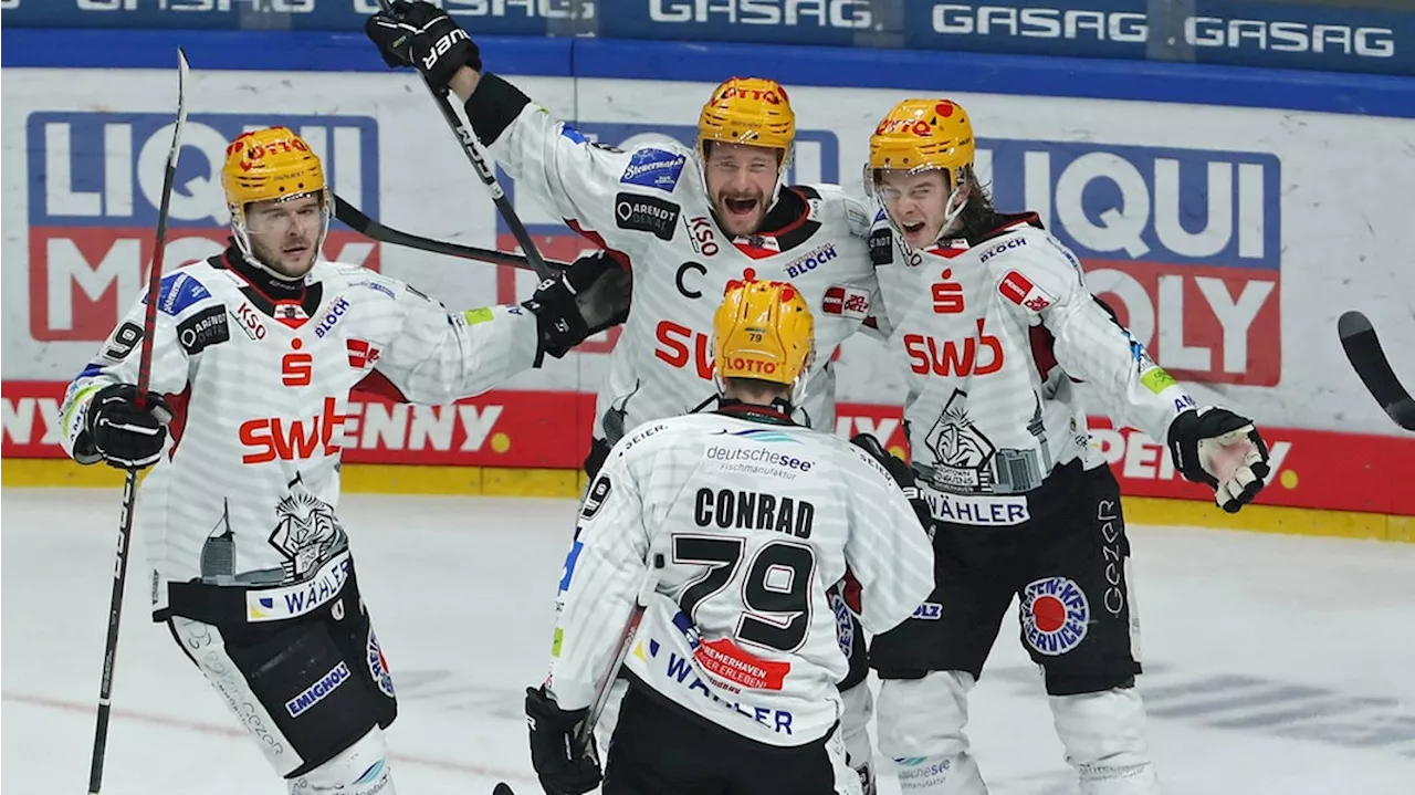 Pinguins Bremerhaven erstmals im DEL-Halbfinale, Grizzlys Wolfsburg raus