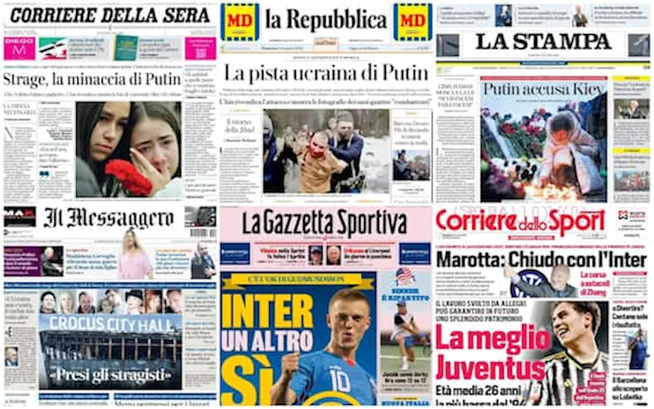 Le prime pagine dei quotidiani di oggi 24 marzo: la rassegna stampa di Sky TG24