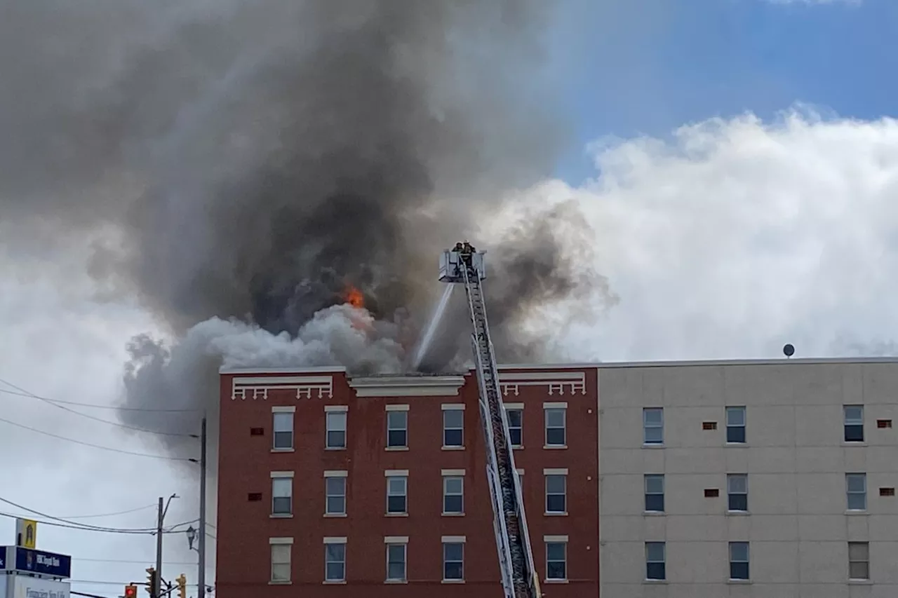 Historic Empire Hotel complex in Timmins ravaged by fire