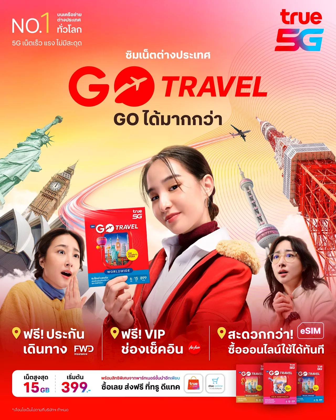 ทรู เปิดตัวซิมเน็ต Go Travel ในต่างประเทศ ผนึก 700