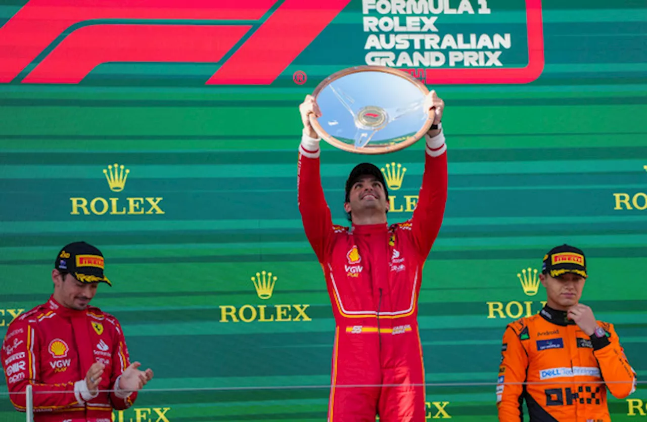 Ferrari’s Carlos Sainz wins Australian Grand Prix after Max Verstappen retires