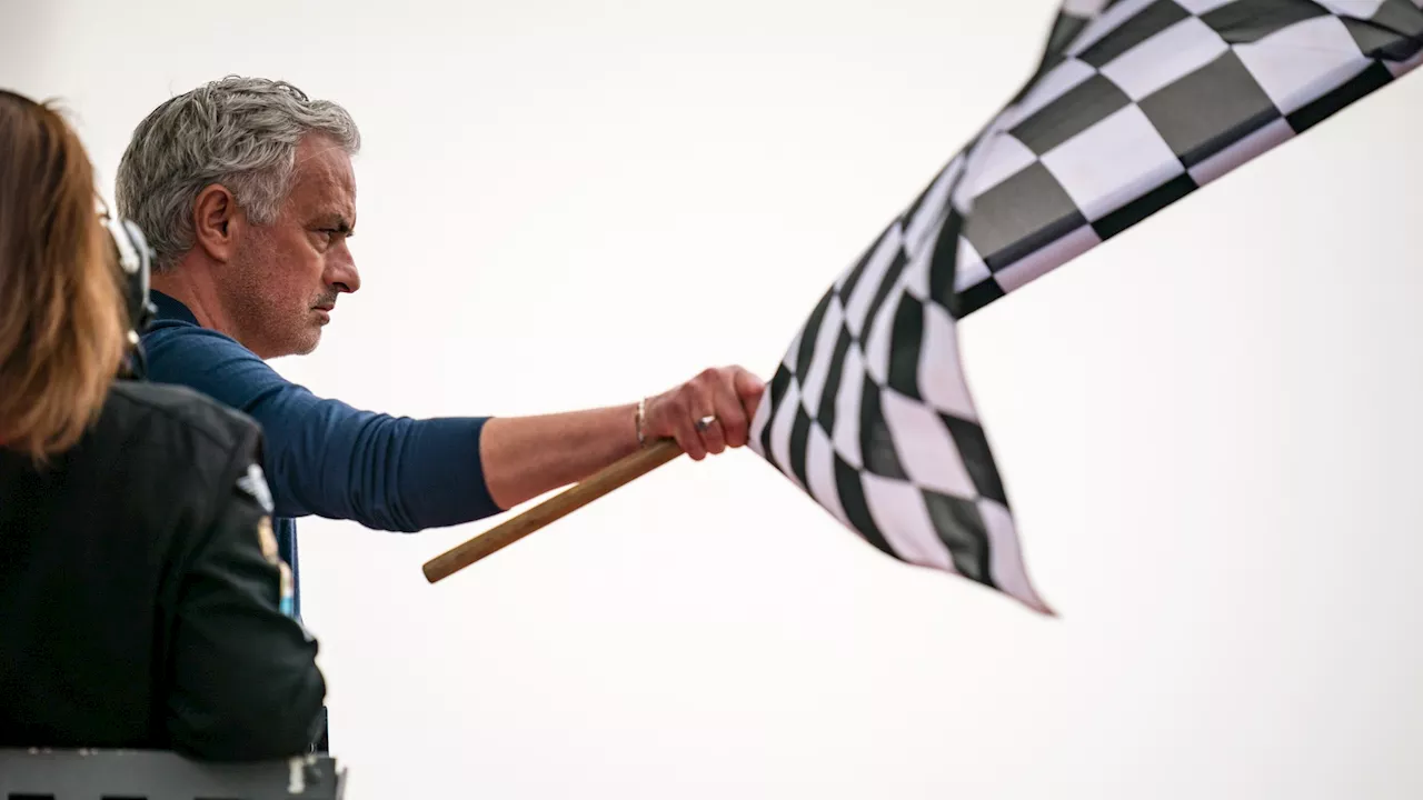 Jose Mourinho waves chequered flag at Portuguese GP as ex-Chelsea and Man Utd boss drops huge hint about...