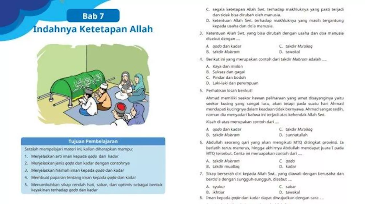 Kunci Jawaban PAI Kelas 6 Halaman 136-138 Kurikulum Merdeka Bab 7: Uji Capaian Pembelajaran