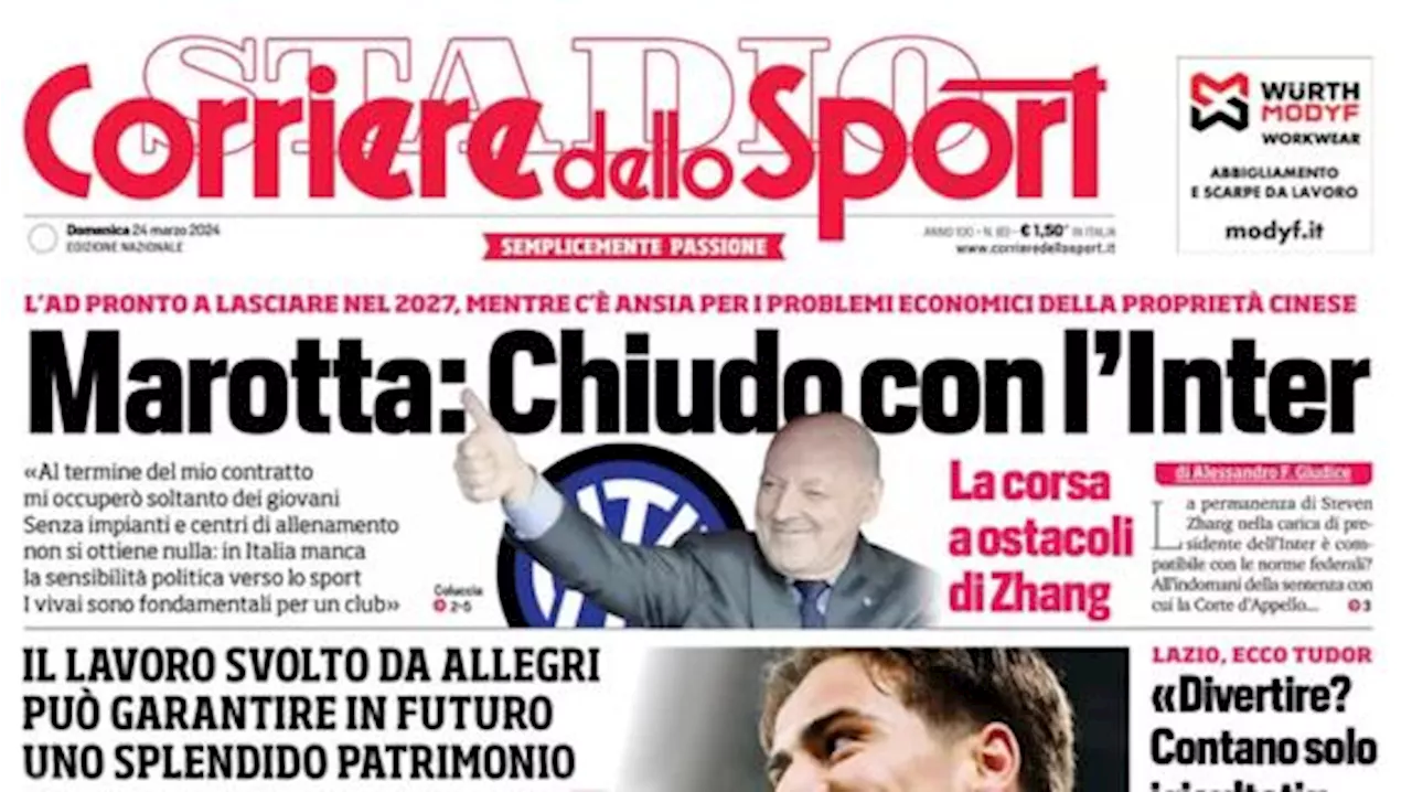 Il Corriere dello Sport in prima pagina: 'Età media 26 anni, la meglio Juventus'