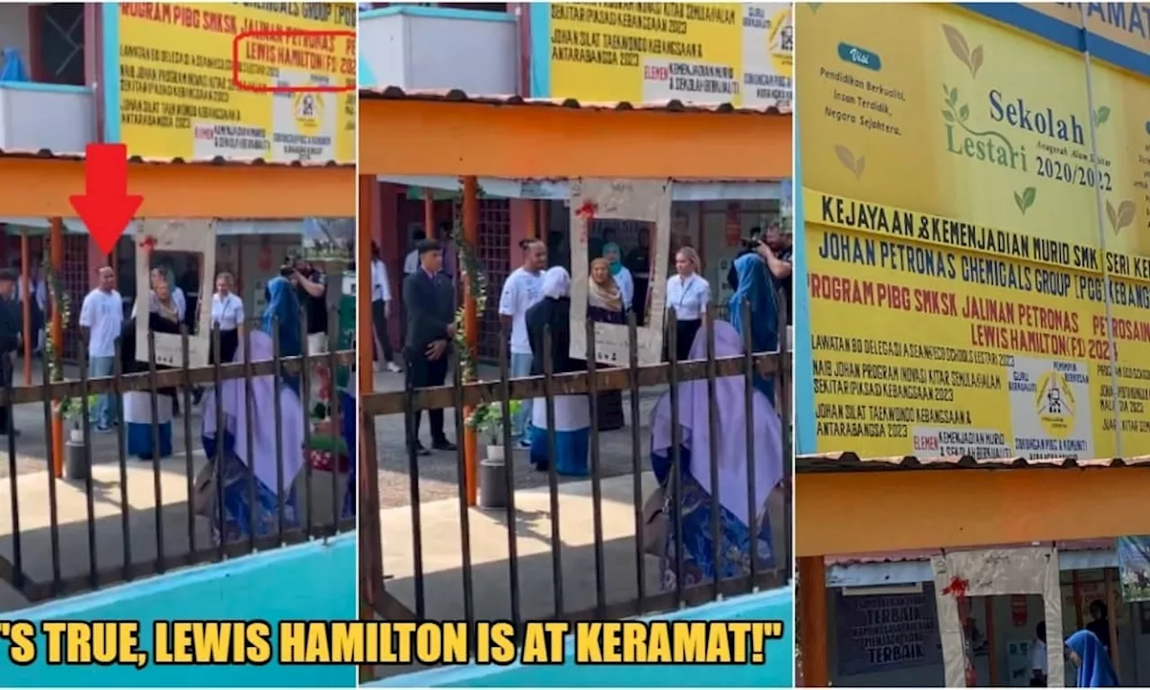 Lewis Hamilton Spotted Lepaking With Students & Staff of SMK Seri Keramat in Ampang