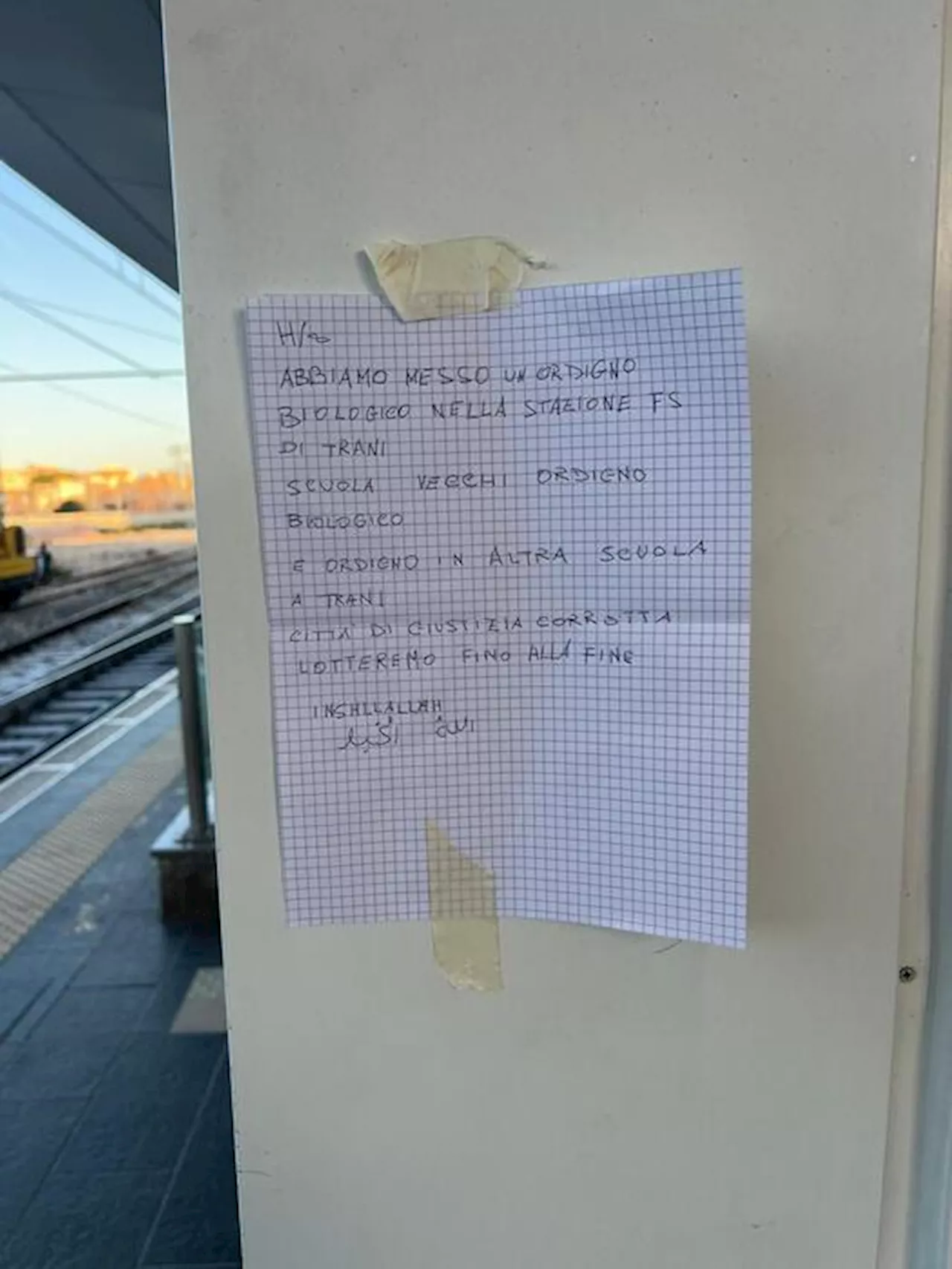 Allarme bomba a Trani, sospesa circolazione treni