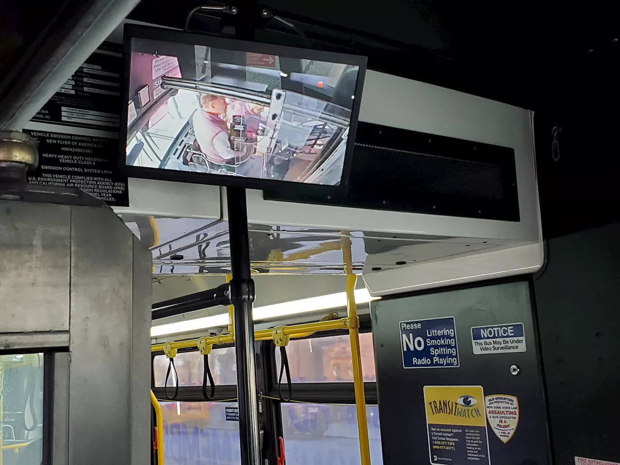 Watch this space: MTA piloting CCTV screens on city buses to deter assaults, fare evasion