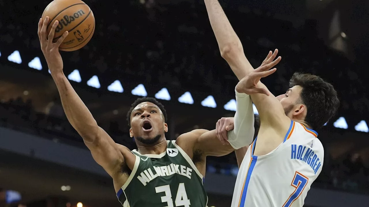 Antetokounmpo scores 30, Middleton gets triple-double as Bucks roll past Thunder 118-93