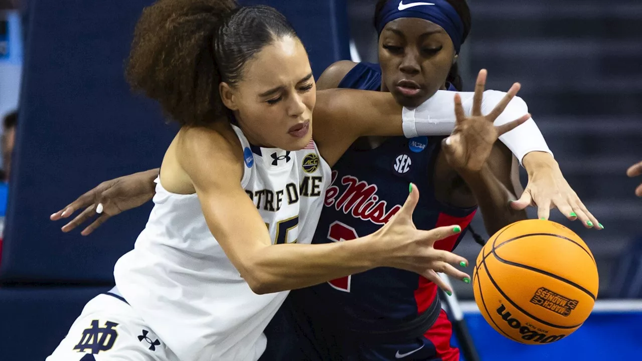 ’Big Three” leads No. 2 Seed Notre Dame past No. 7 Seed Ole Miss 71-56