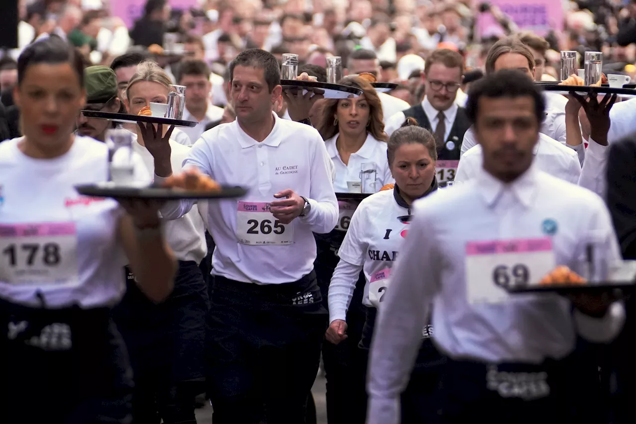 Olympics taster: Paris race celebrates the waiters and waitresses who nourish city's life and soul