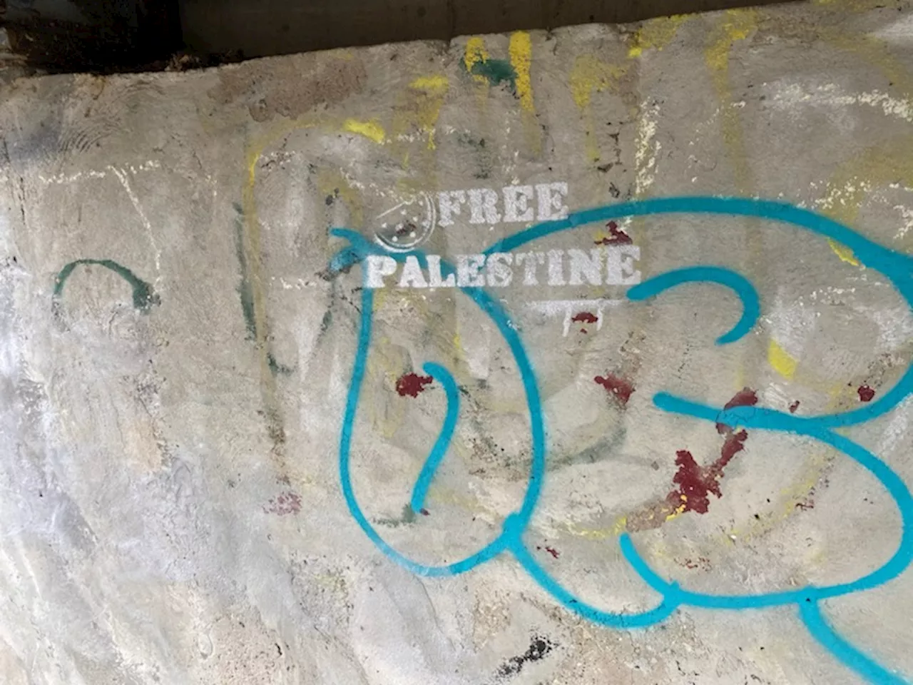 Park district removes pro-Palestinian graffiti, flyers left along Naperville Riverwalk