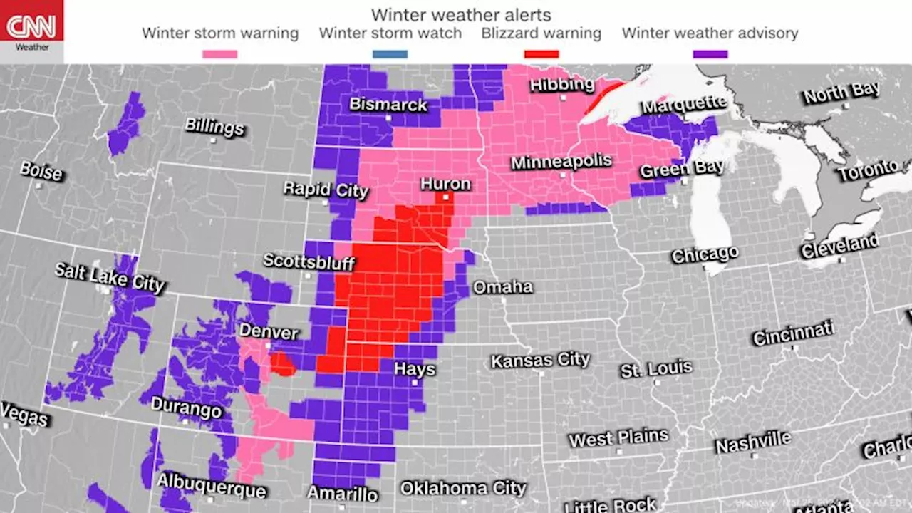 Snowstorm across Plains and Midwest brings heavy snow and blizzard conditions