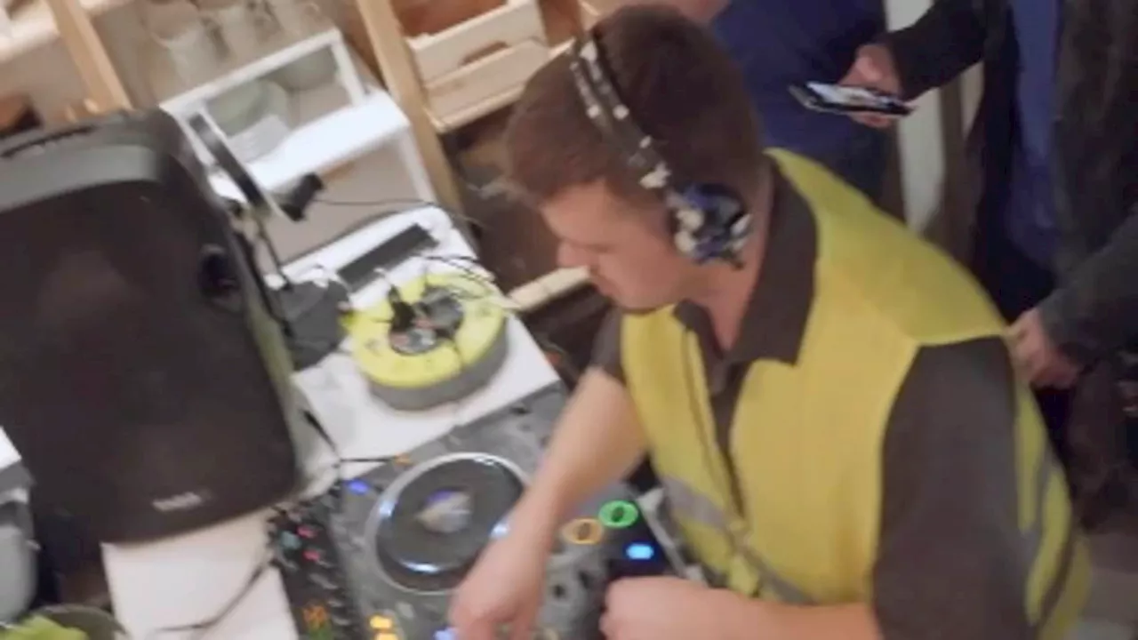 Moment dozens of ravers shock Ikea staff with flashmob 'house party'