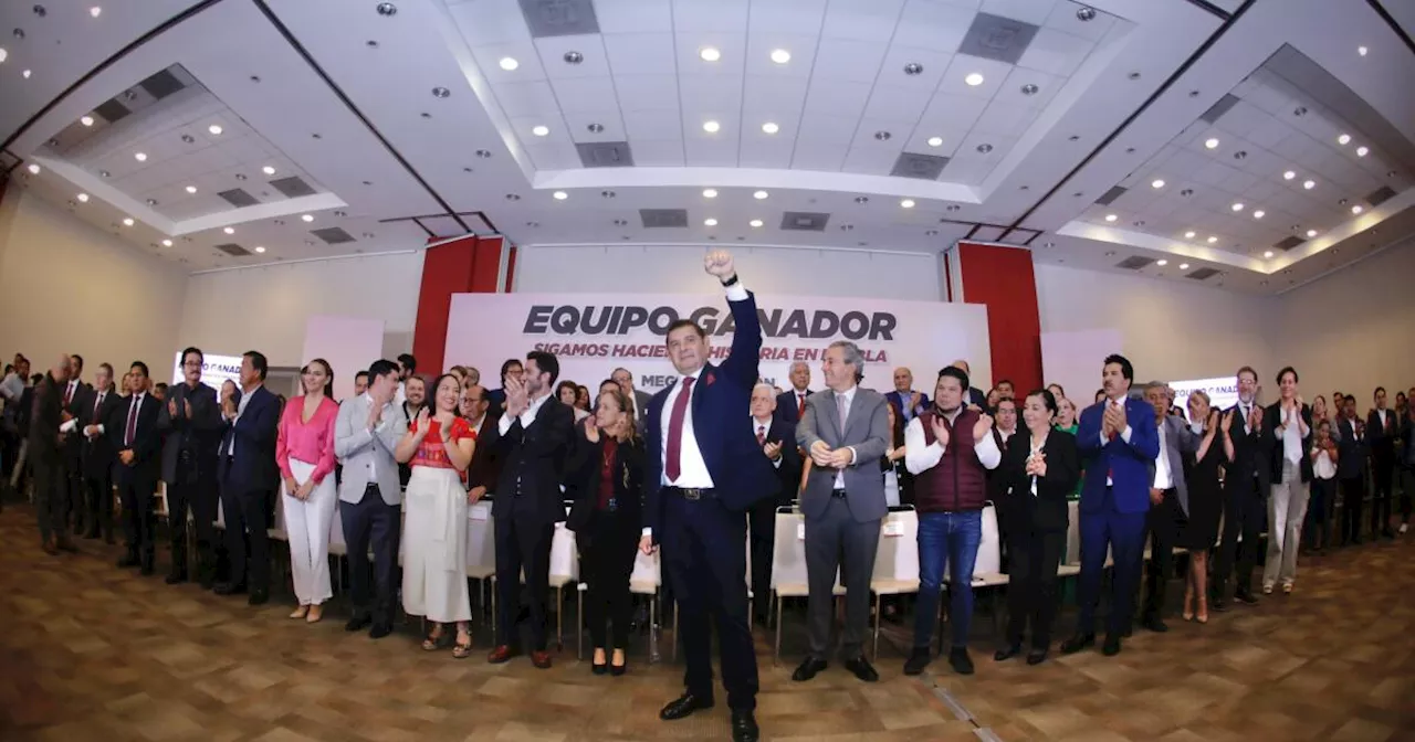 Armenta, candidato de Morena en Puebla, presenta a 95 coordinadores de campaña