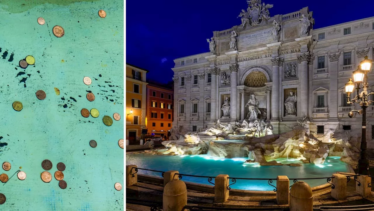 Det händer med alla mynt i Fontana di Trevi i Rom