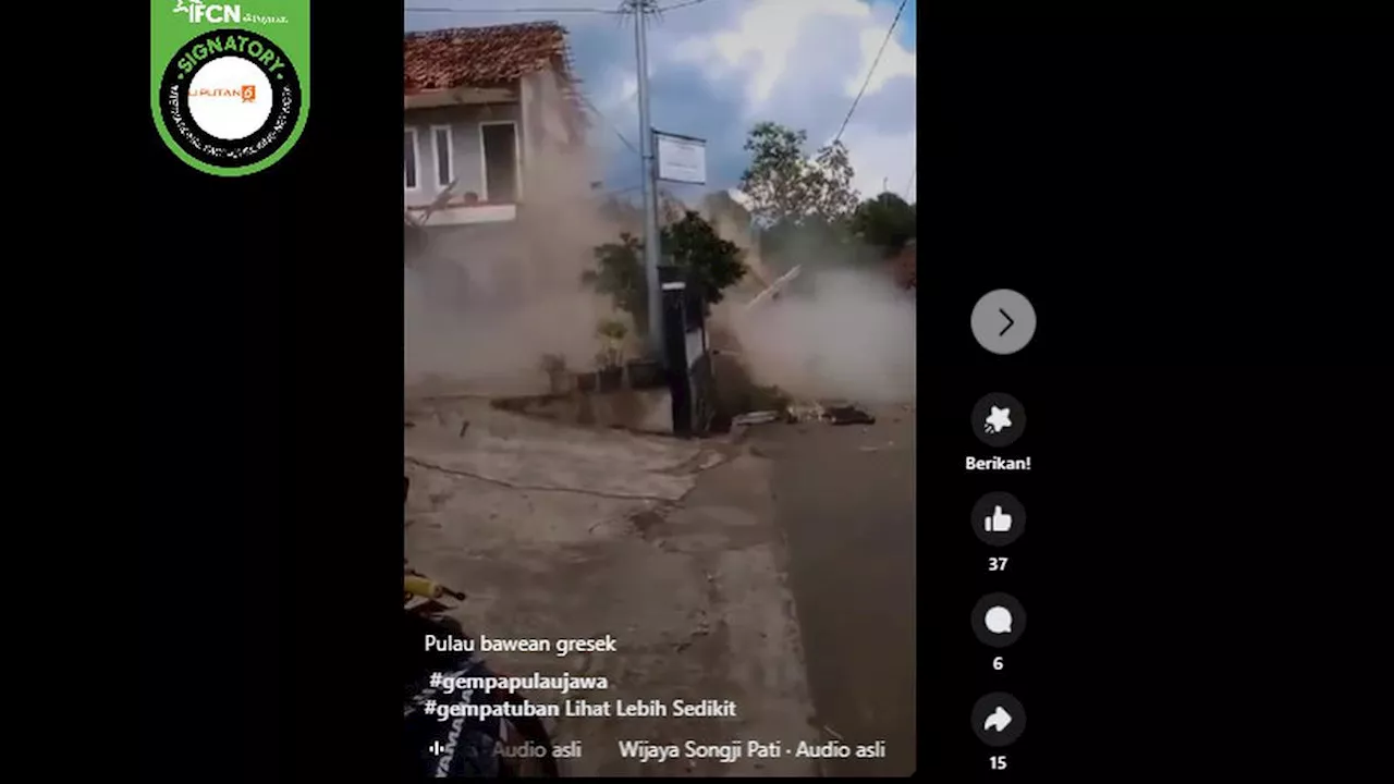 Cek Fakta: Tidak Benar Rumah Roboh Dalam Video Ini Akibat Gempa Tuban