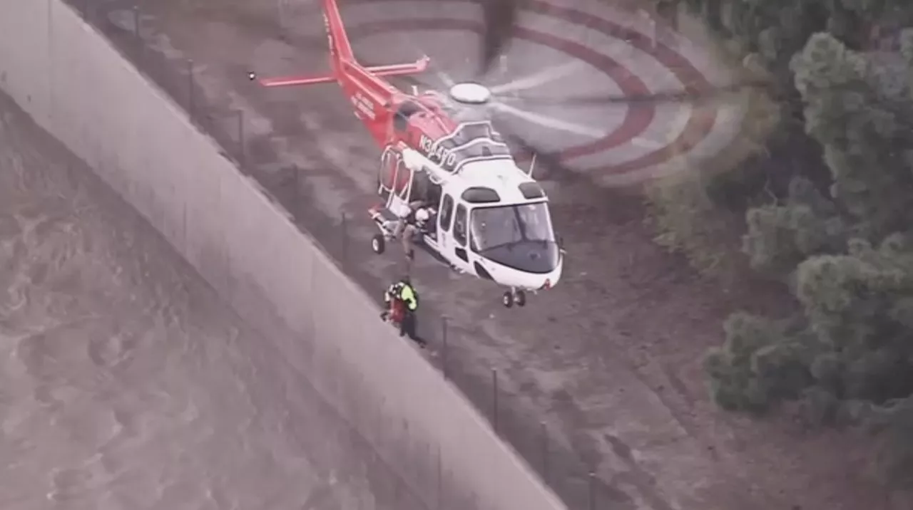 WATCH: Woman rescued from LA River in Studio City