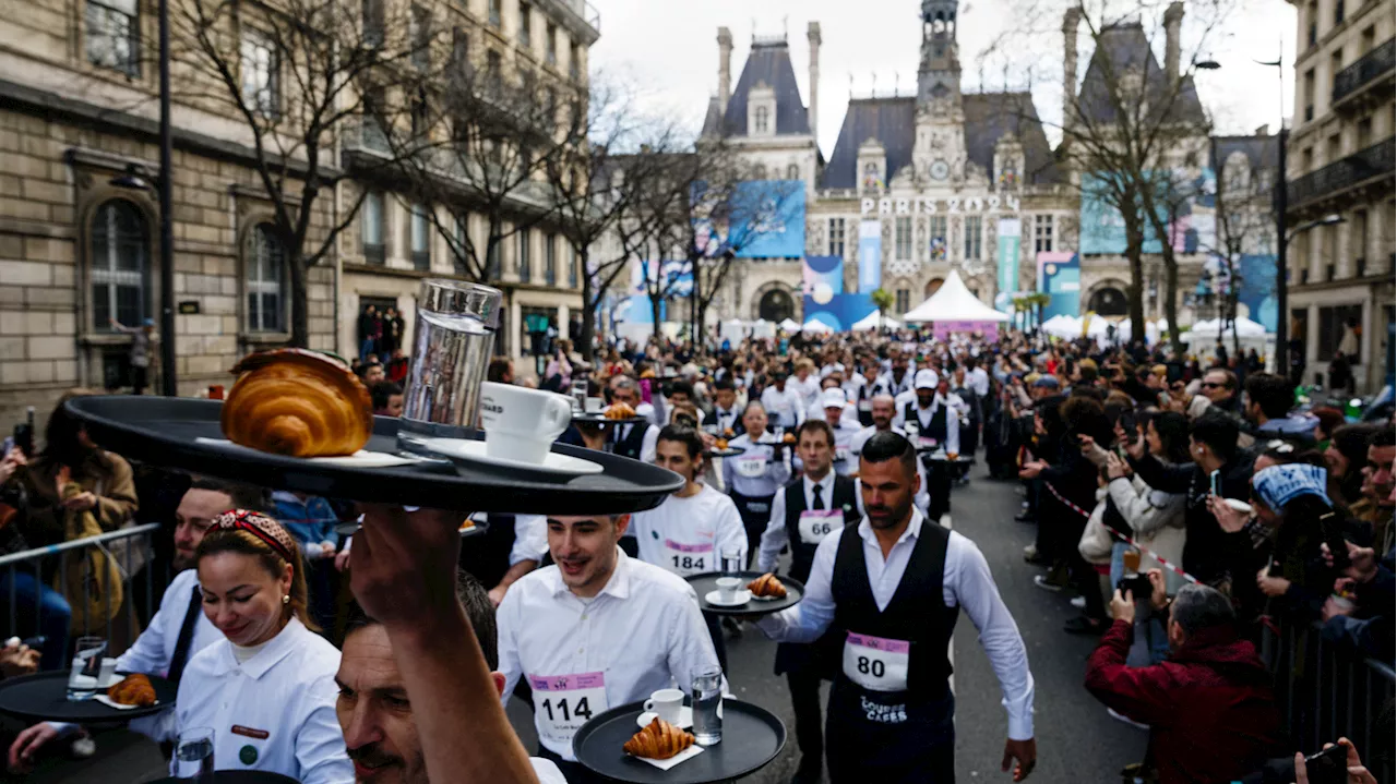 Hurry up and wait: Servers speed-walk through Paris, reviving a century-old race