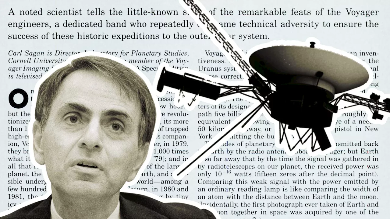 Carl Sagan in 1986: ‘Voyager has become a new kind of intelligent being—part robot, part human’