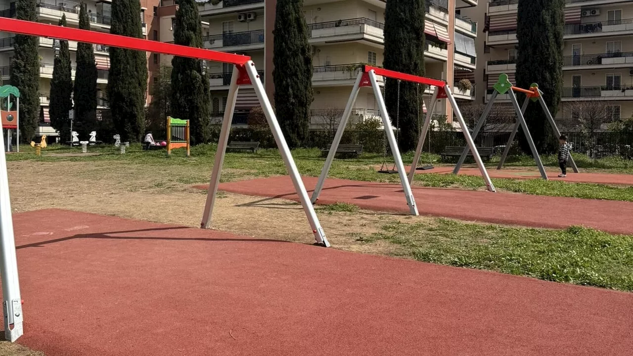 Ponte di Nona, rubate le nuove altalene al parco Sinisgalli