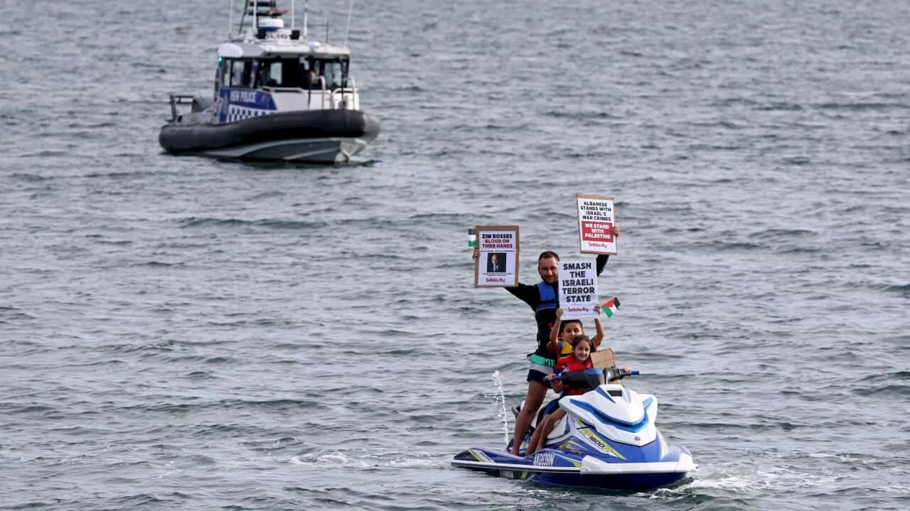 Union leaders arrested at Sydney rally against Israeli shipping company