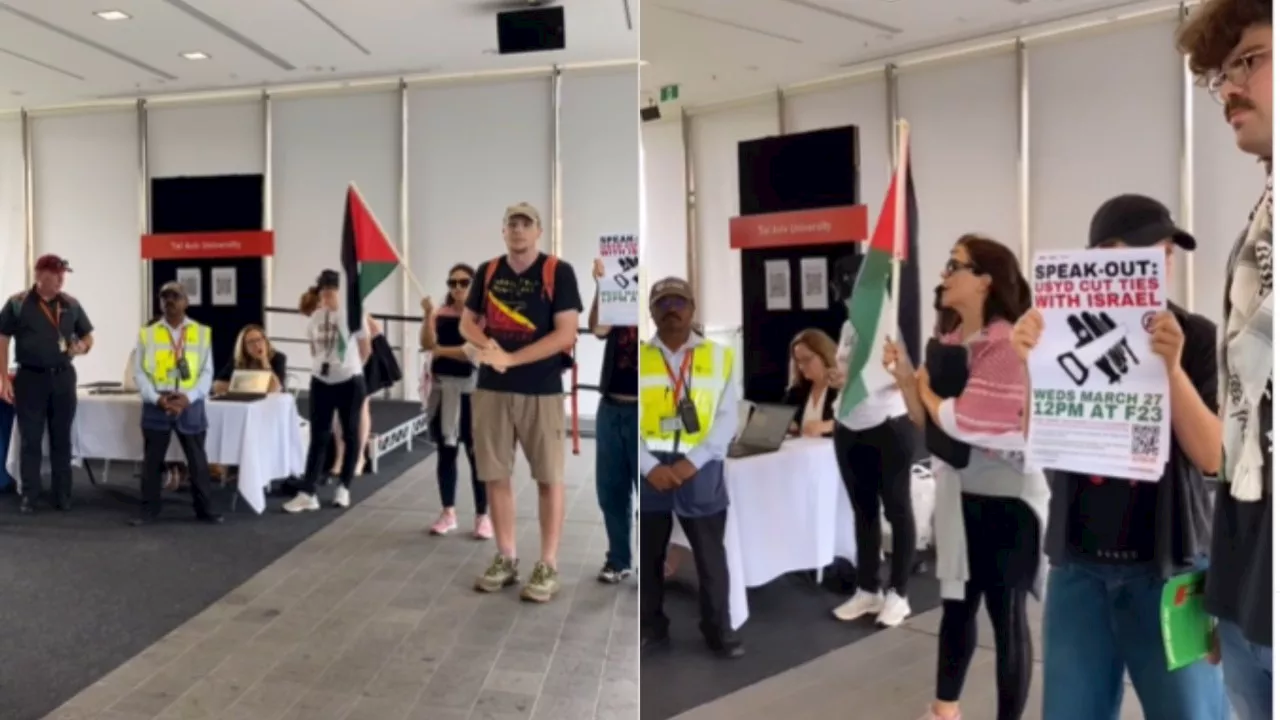 Israeli university staff locked in room with pro-Palestine activists at Sydney Uni