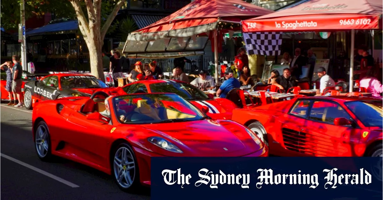 Little Italy cashes in as Ferrari fans paint Lygon Street red