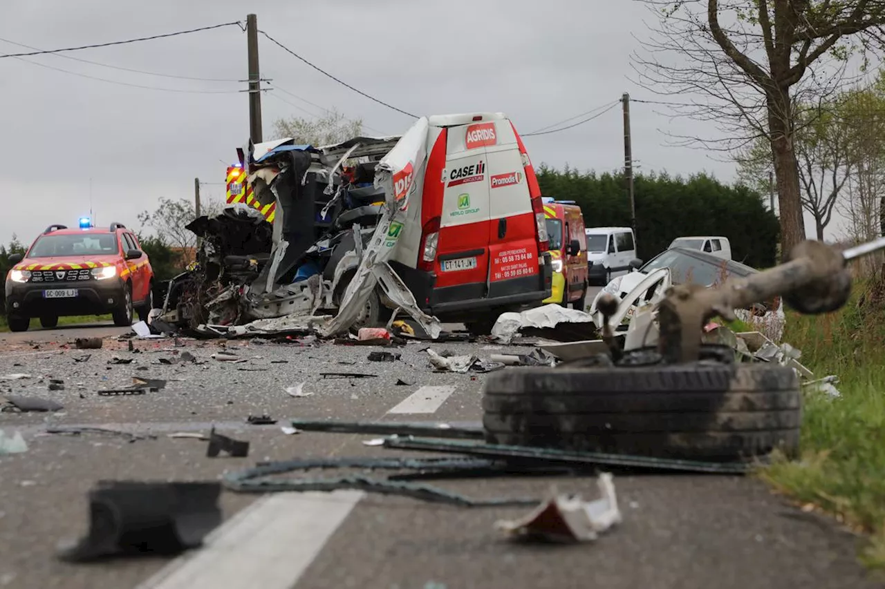 Landes : quatre blessés dans un choc violent entre un car et une fourgonnette