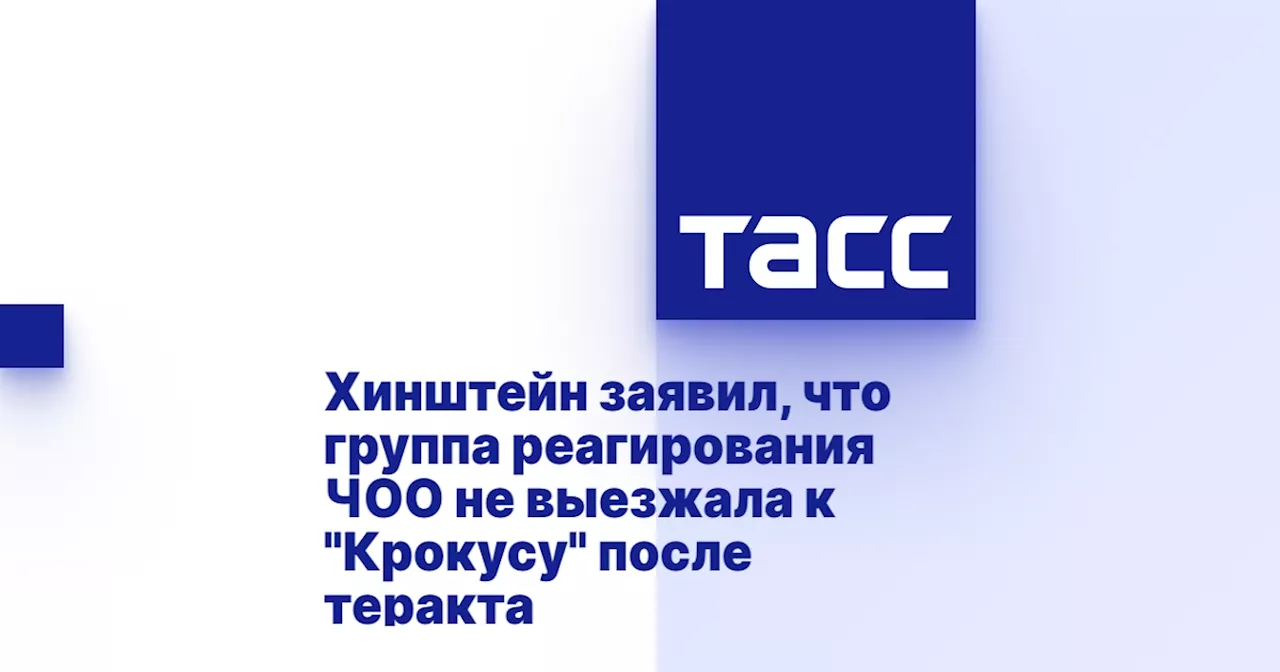 Хинштейн заявил, что группа реагирования ЧОО не выезжала к 'Крокусу' после теракта