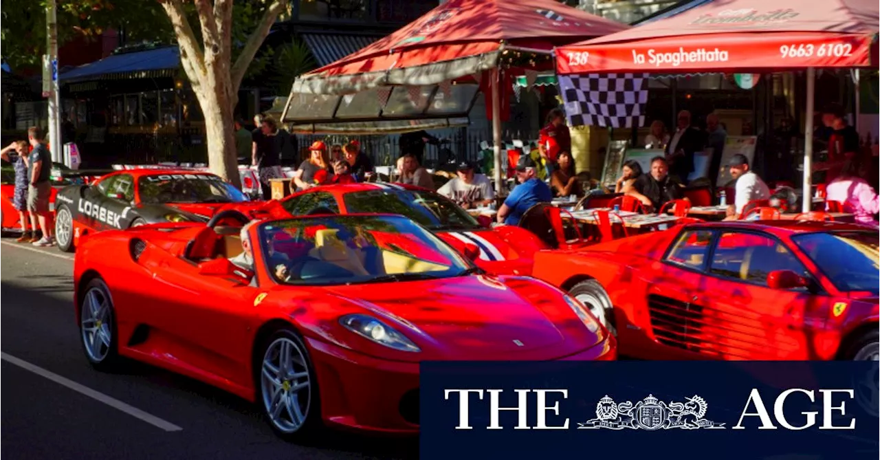 Little Italy cashes in as Ferrari fans paint Lygon Street red