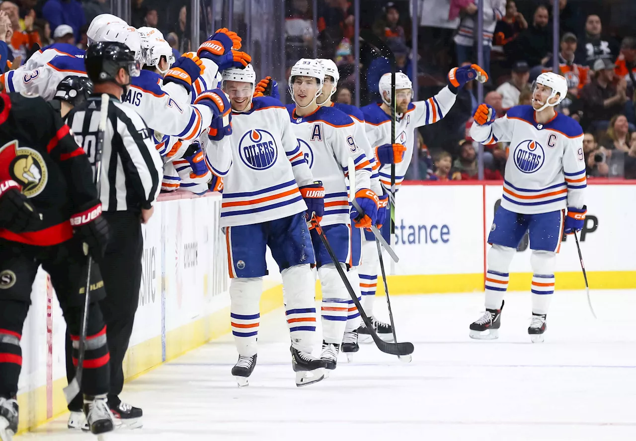 Oilers’ Zach Hyman scores his 50th goal of season in loss to Senators