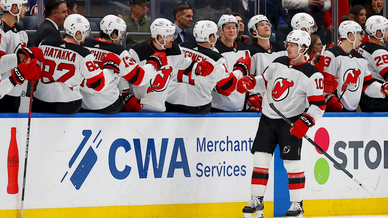 Hughes, Meier, Kahkonen power Devils to victory over the Islanders