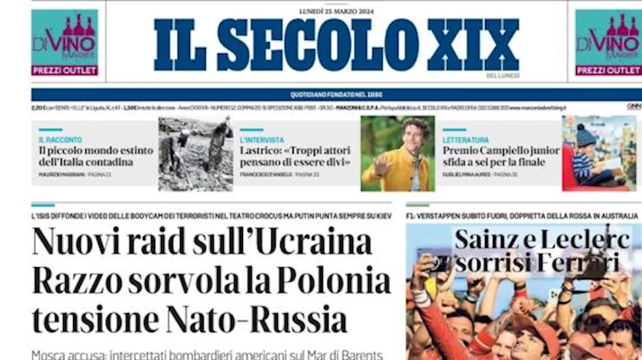 Il Secolo XIX in prima pagina: 'Barella e Pellegrini gol ma l'Italia non convince'