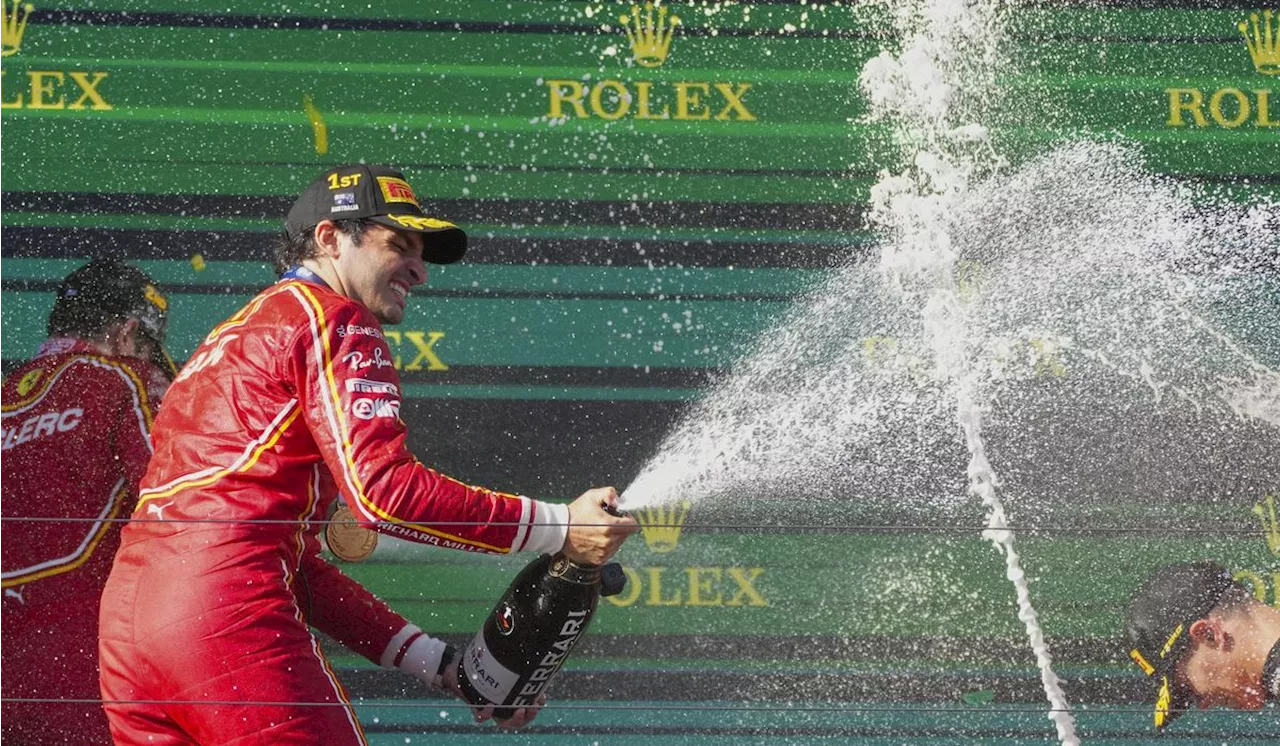 Carlos Sainz wins F1 Australian Grand Prix after early exit for Max Verstappen with engine fire