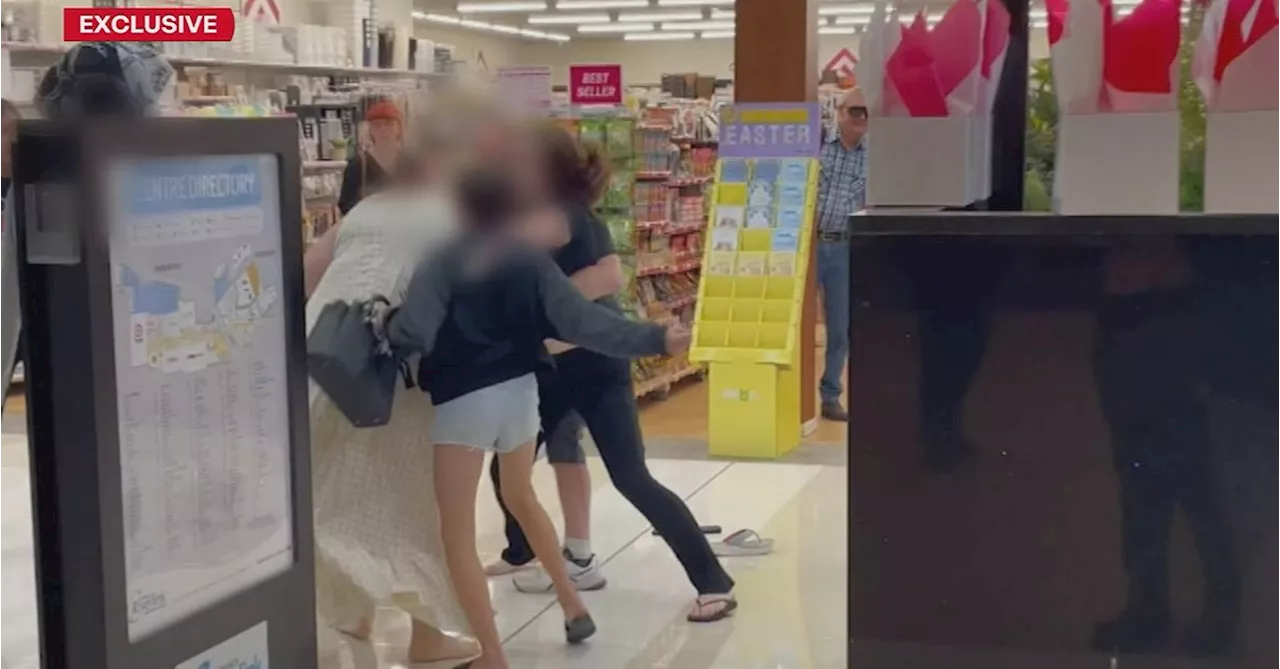 Out-of-control brawl erupts between families at Queensland shopping centre