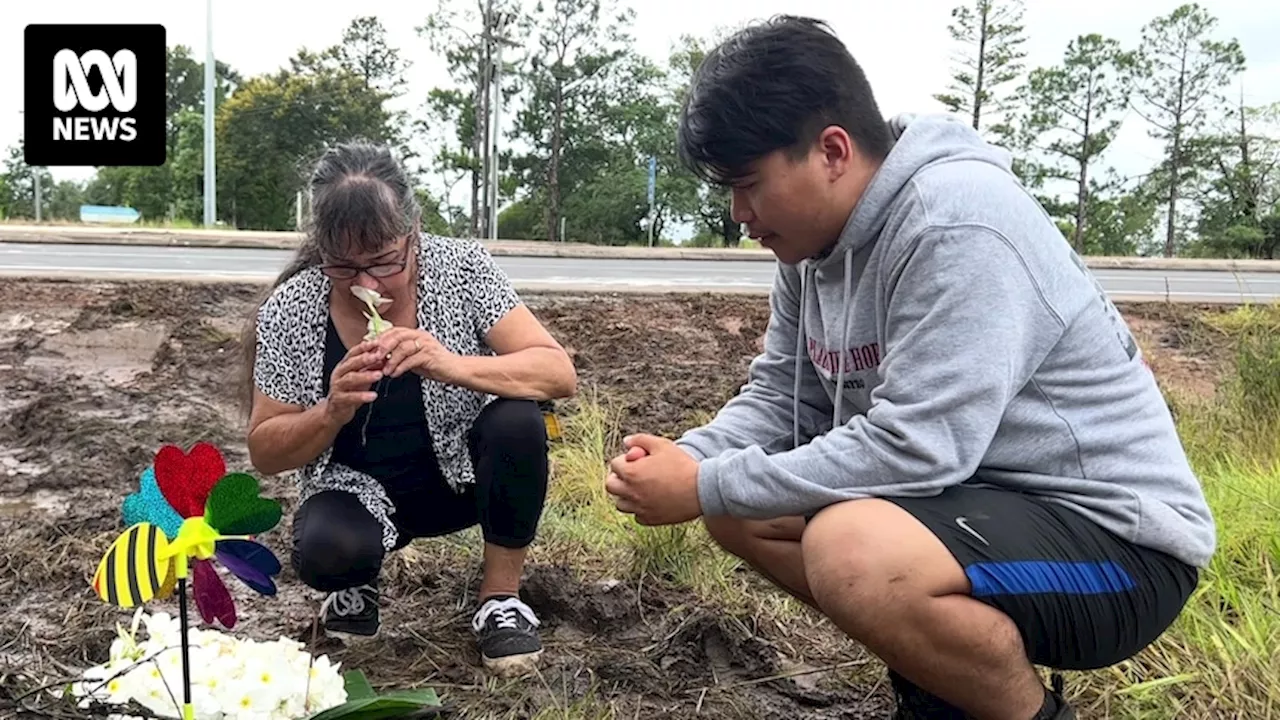 Victims' family members meet at scene of triple fatal crash on Bruce Highway at Maryborough