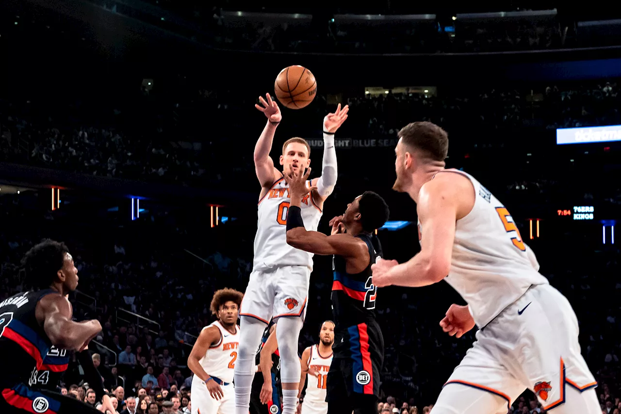 DiVincenzo makes franchise-record 11 3-pointers, scores 40 points as Knicks rout Pistons 124-99