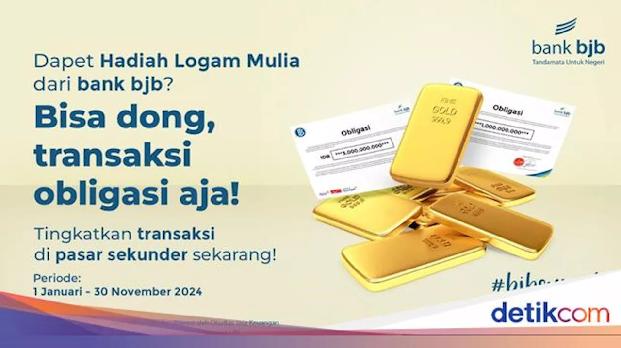 bank bjb Bagi-bagi Hadiah Emas buat Nasabah yang Aktif Transaksi Obligasi