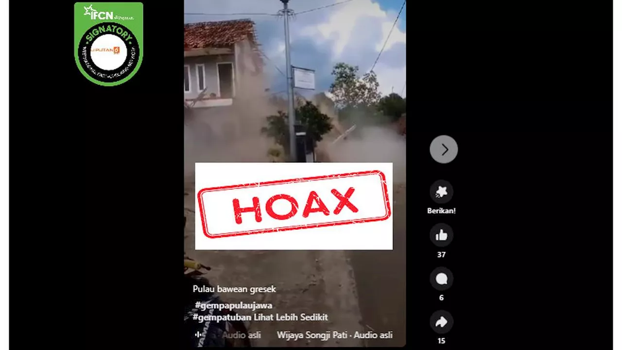 3 Video Hoaks Seputar Gempa Tuban Terungkap, Simak Faktanya