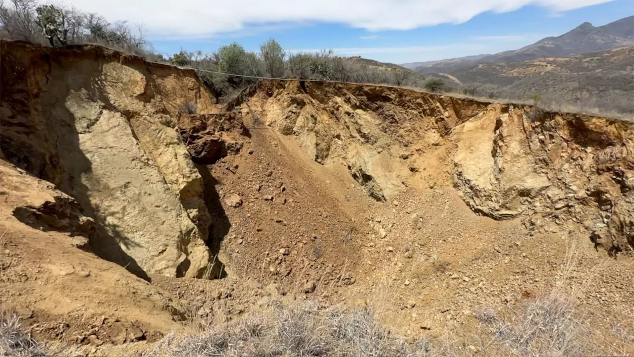 Socavón en Mineral de la Luz, Guanajuato, crece 100 metros más en menos de 6 meses