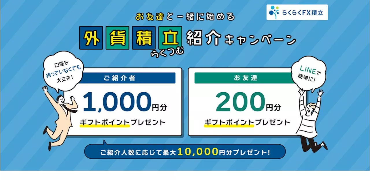 「お友達と一緒に始める！外貨積立「らくつむ」紹介キャンペーン」実施！