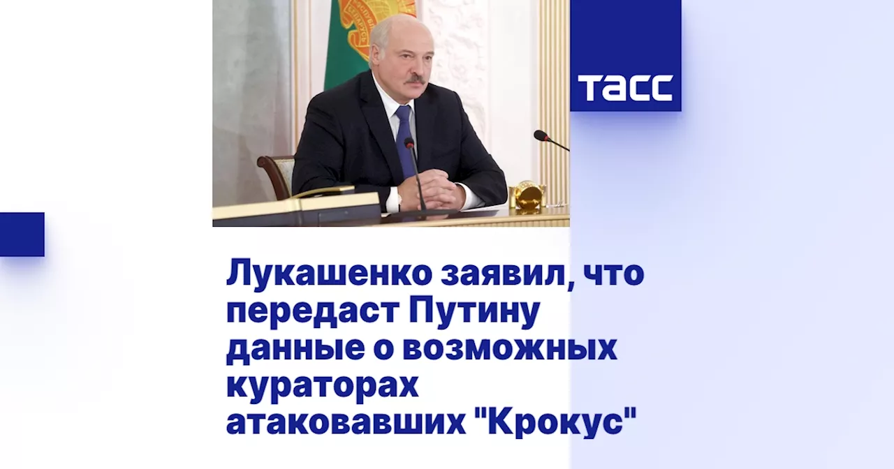 Лукашенко заявил, что передаст Путину данные о возможных кураторах атаковавших 'Крокус'