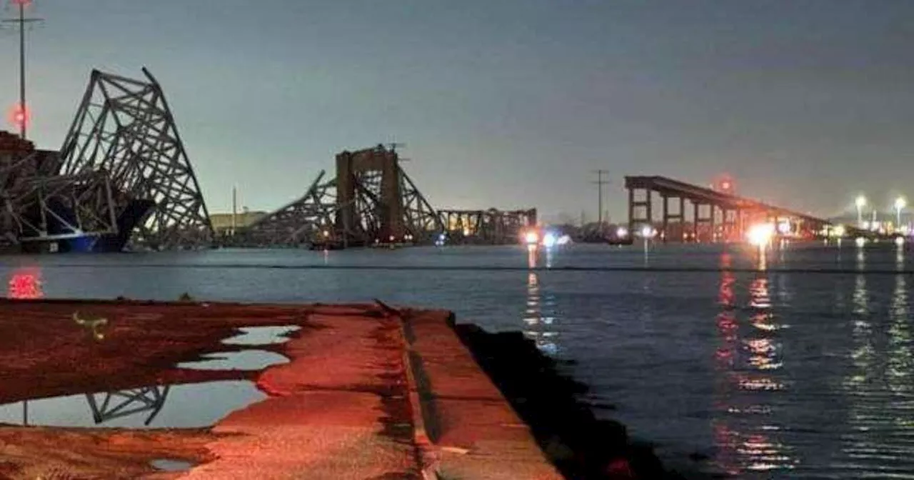 Ponte desaba após colisão de navio cargueiro nos EUA: autoridades buscam vítimas em rio