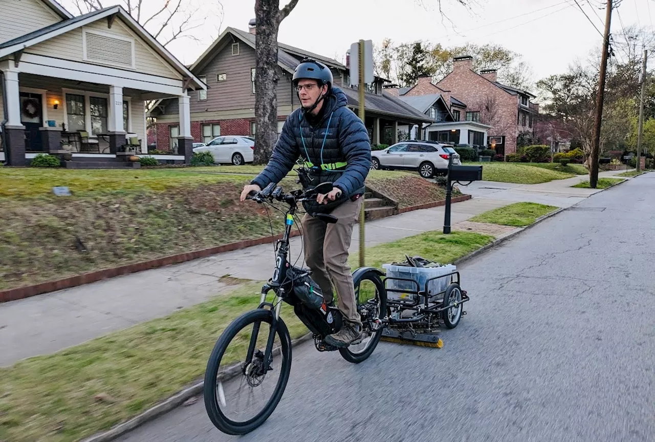 Sick of flat tires, he’s picked up 400 pounds of metal bits with his bike